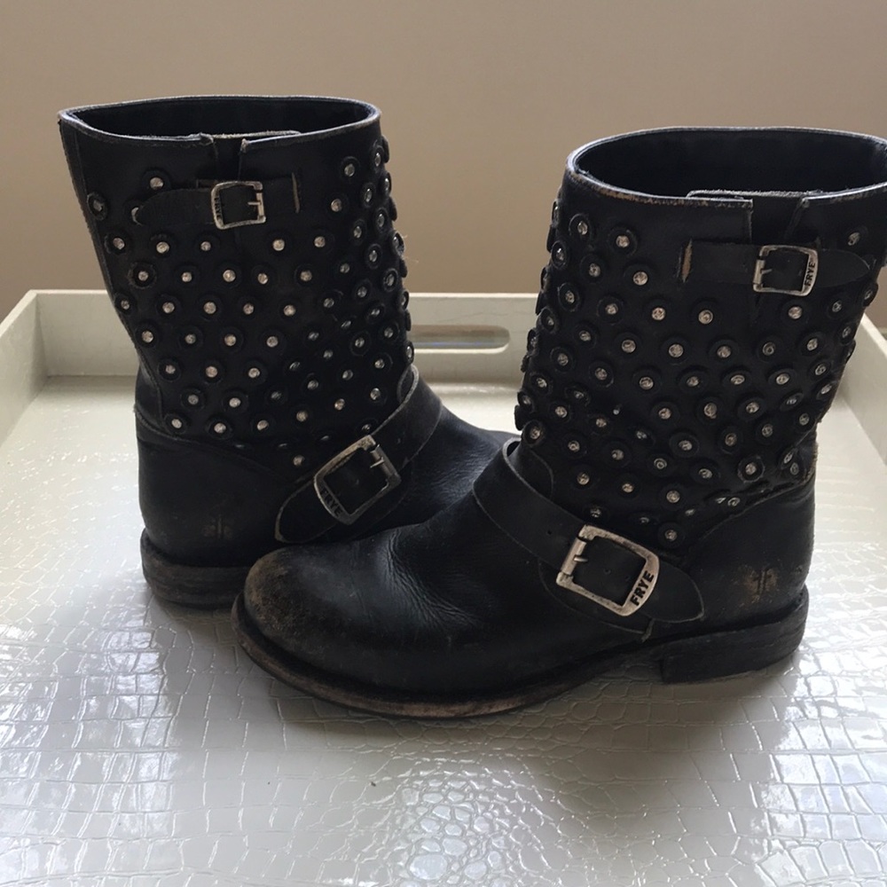 Frye black Jenna disc boots size 8
